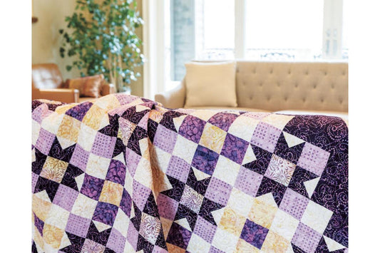 Calliope Throw Quilt Kit in Sylvan Dusk Batiks by Connecting Threads!