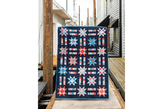 Stars and Stripes Throw Quilt Kit in Cottage Cove!