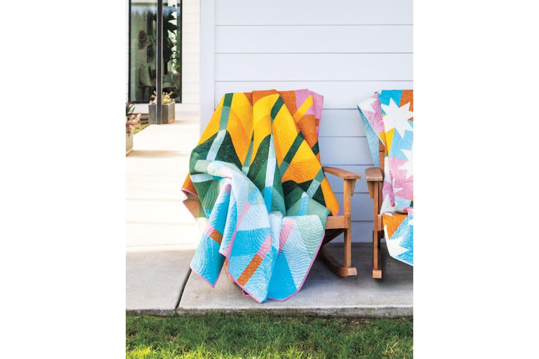 Ombre Mountains Throw Quilt Kit in Seaside Cabana by Connecting Threads!