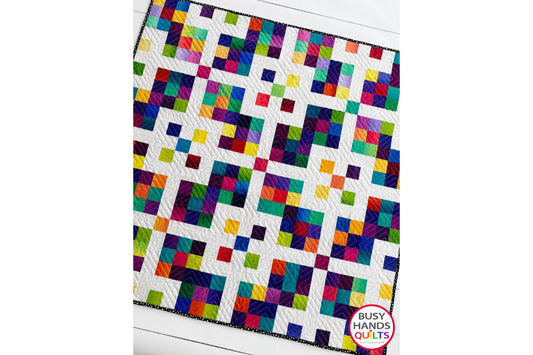 Grid Pop Baby Quilt in Ombre Rainbow!