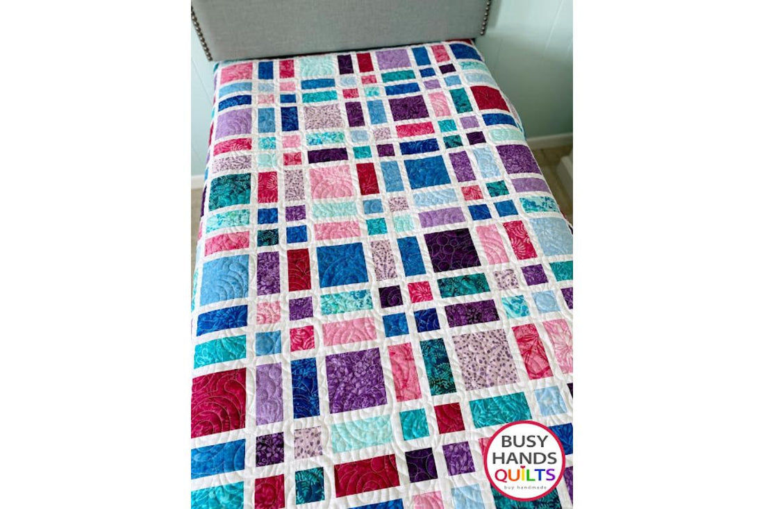 Snappy Squares Throw Quilt in Batiks - a New Quilt Pattern!