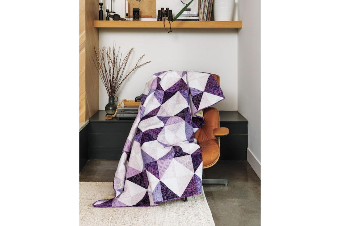Windblown Throw Quilt Kit in Sylvan Dusk Batiks by Connecting Threads!