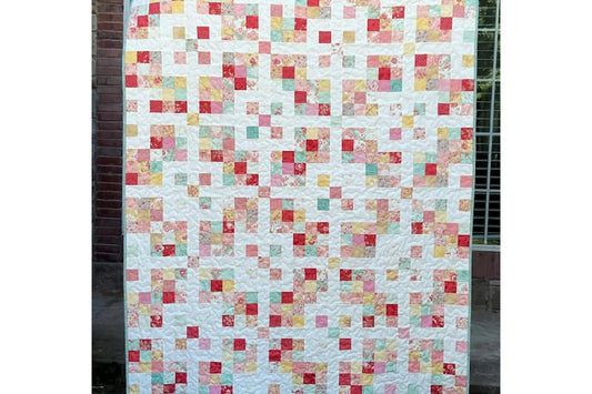 Grid Pop Throw Quilt in Printemps by Moda!