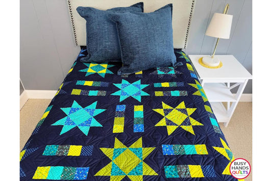 Stars and Stripes Throw Quilt - a new Quilt Pattern in Dazzle Dots Cool Hues!