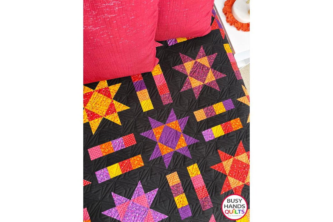 Stars and Stripes Throw Quilt - the Sunset version in Dazzle Dots!