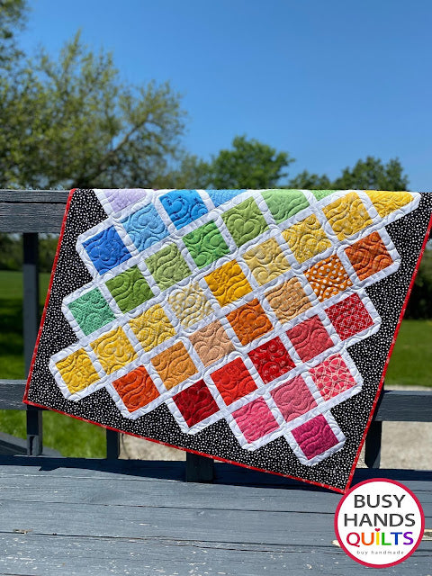 Gradient Quilt Pattern - a Baby in Rainbow