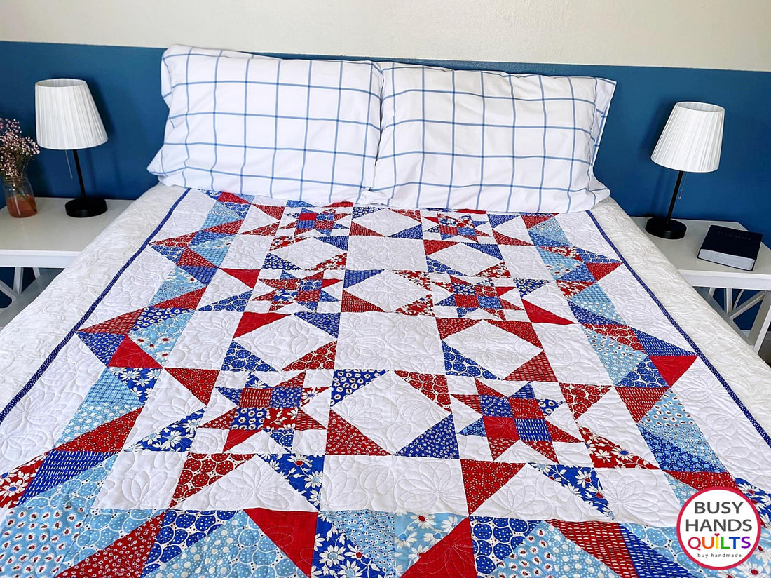 Hometown Stars Quilt Pattern - a Lap Quilt in Back Porch