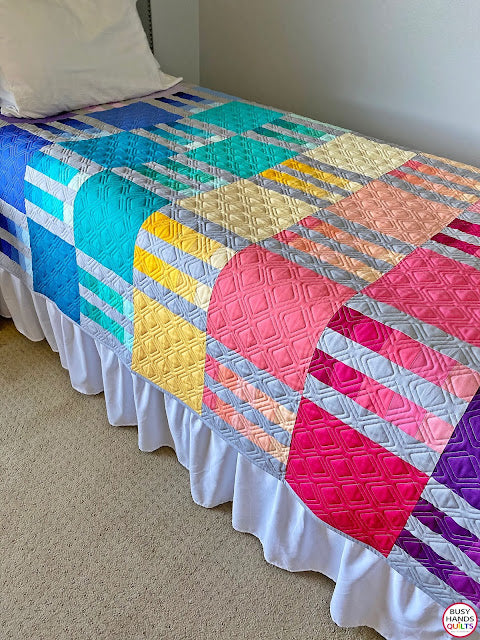 Picket Fence Twin Quilt - The Solid Rainbow One!