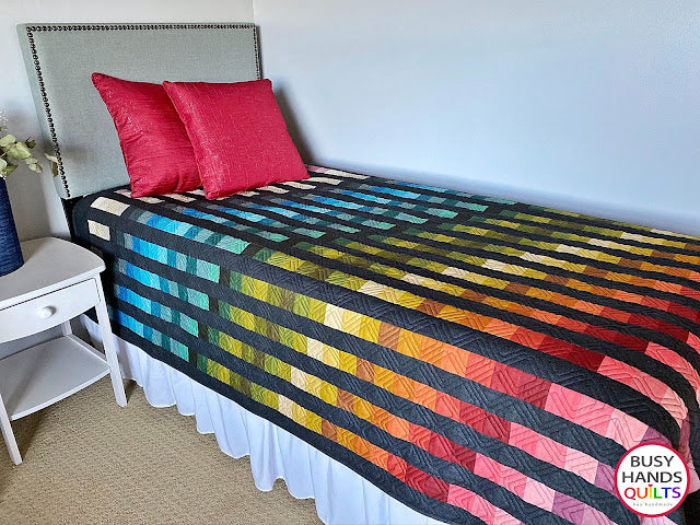 Easy Bargello Quilt Pattern - The Muted Rainbow and Charcoal Version!