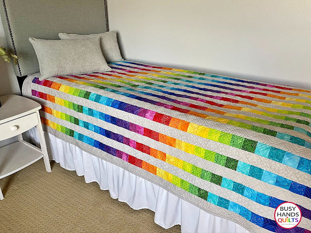 Easy Bargello Quilt Pattern - the Rainbow and Gray Version!