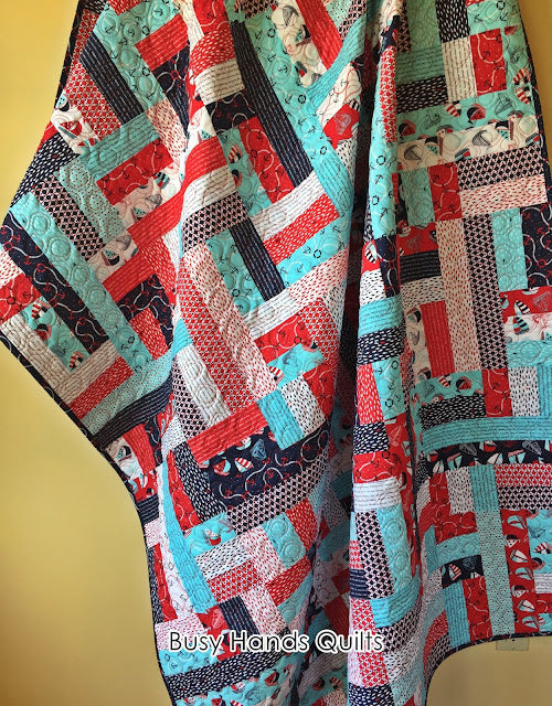 Scrappy Patches Twin Quilt in Nautical Prints!