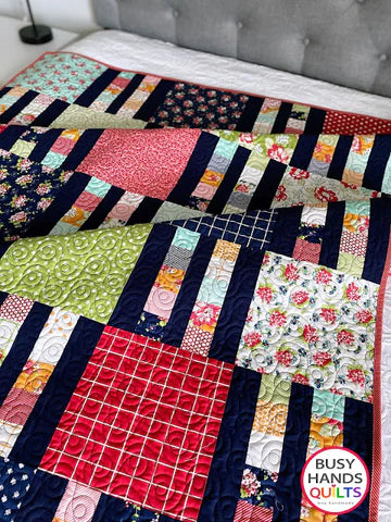 Picket Fence Rectangular Throw Quilt in One Fine Day by Bonnie and Camille!