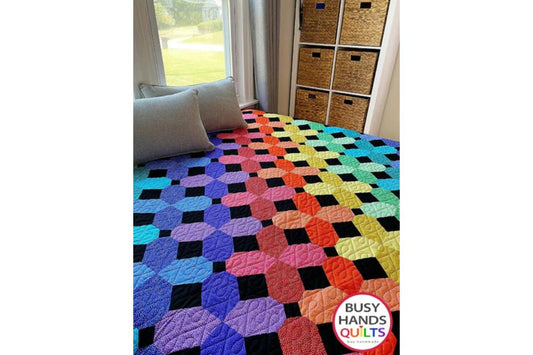 Glimmer Throw Quilt in a Rainbow of Garden Pindots!