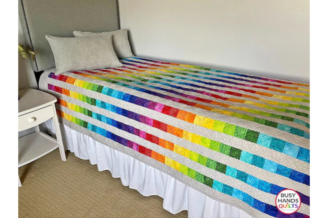 Easy Bargello Quilt Pattern - the Rainbow and Gray Version!