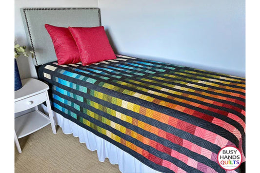 Easy Bargello Quilt Pattern - The Muted Rainbow and Charcoal Version!