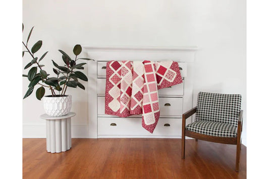 Make It Scrappy Throw Quilt Kit in Hometown Americana Redwork Traditions!