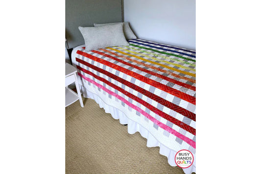 Woven Threads Quilt - A Throw Size Rainbow with White!