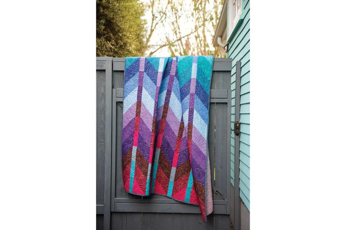 Ombre Mountains Throw Quilt Kit in Quartz Metallic Tonals!