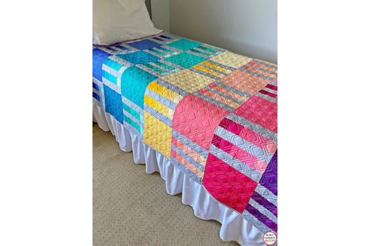 Picket Fence Twin Quilt - The Solid Rainbow One!