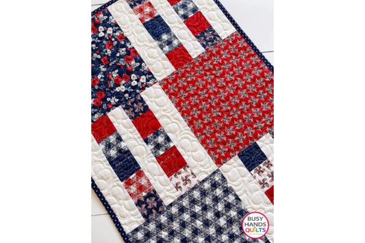 Picket Fence Quilted Table Runner in Land of Liberty!