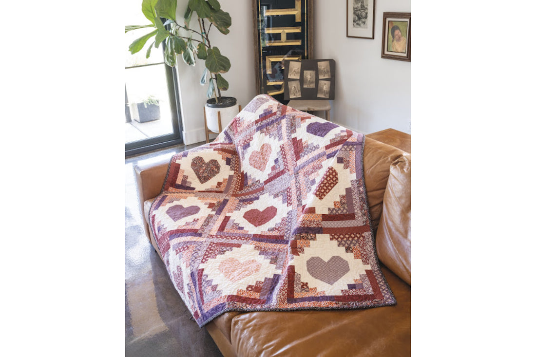 Quilty Cabins Throw Quilt Kit in Spiced Cider by Connecting Threads ...