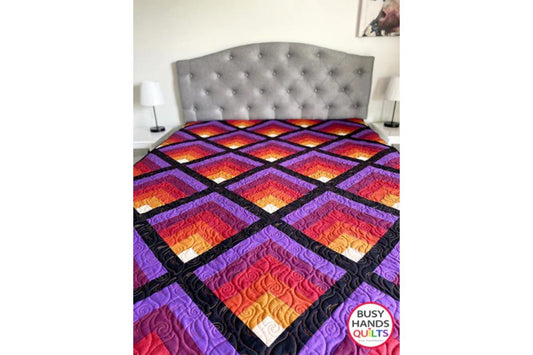 Waterfall II Fire Throw Quilt in Solids by Deanna!