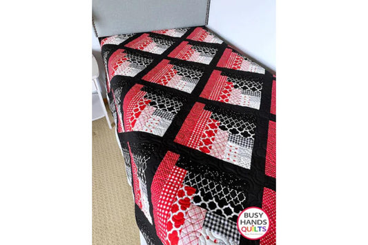 Waterfall Throw Quilt in Black and Red!