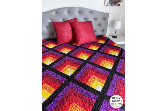 Waterfall II Throw Quilt in Fire Colorway + Quilt Kits!