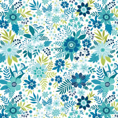 By the Half Yard - Wildflowers in Lake from Among the Wildflowers 2 by Benartex - 17100B-49 #428