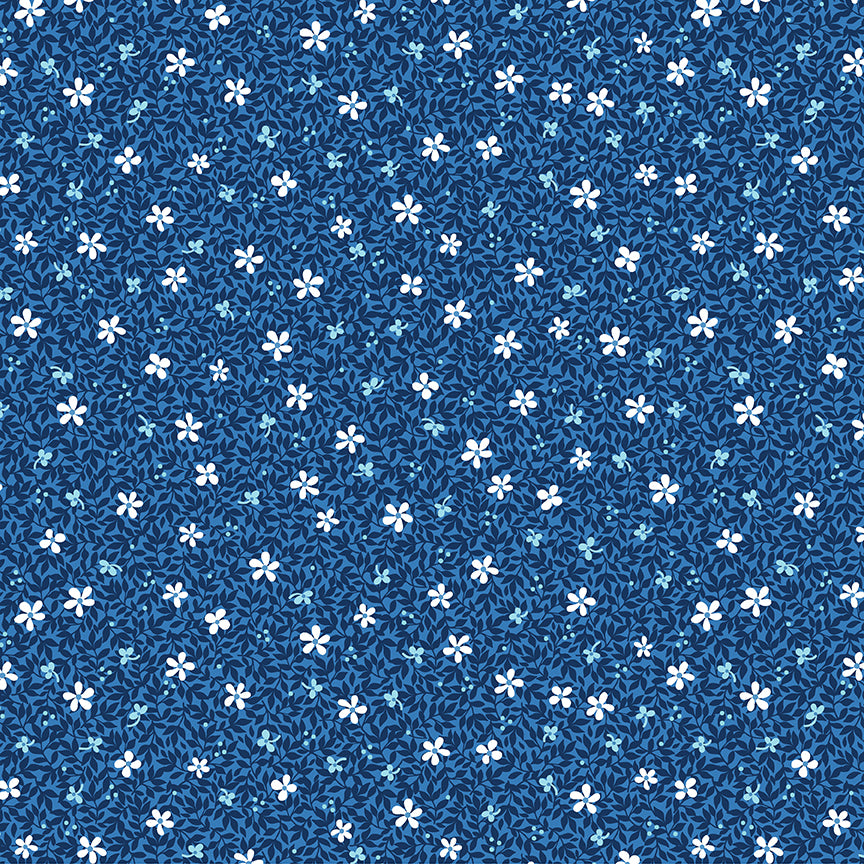 By the Half Yard - Wisteria in Indigo from Garden Dalliance by Shelly Cavanna for Benartex 17303-56  #412