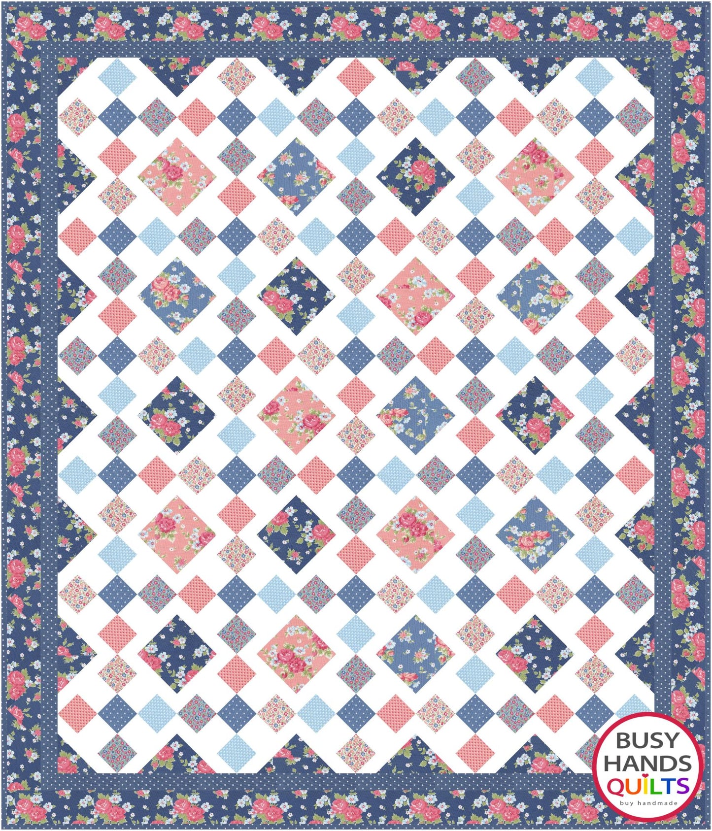 Granny's Square Patch Quilt Pattern PRINTED