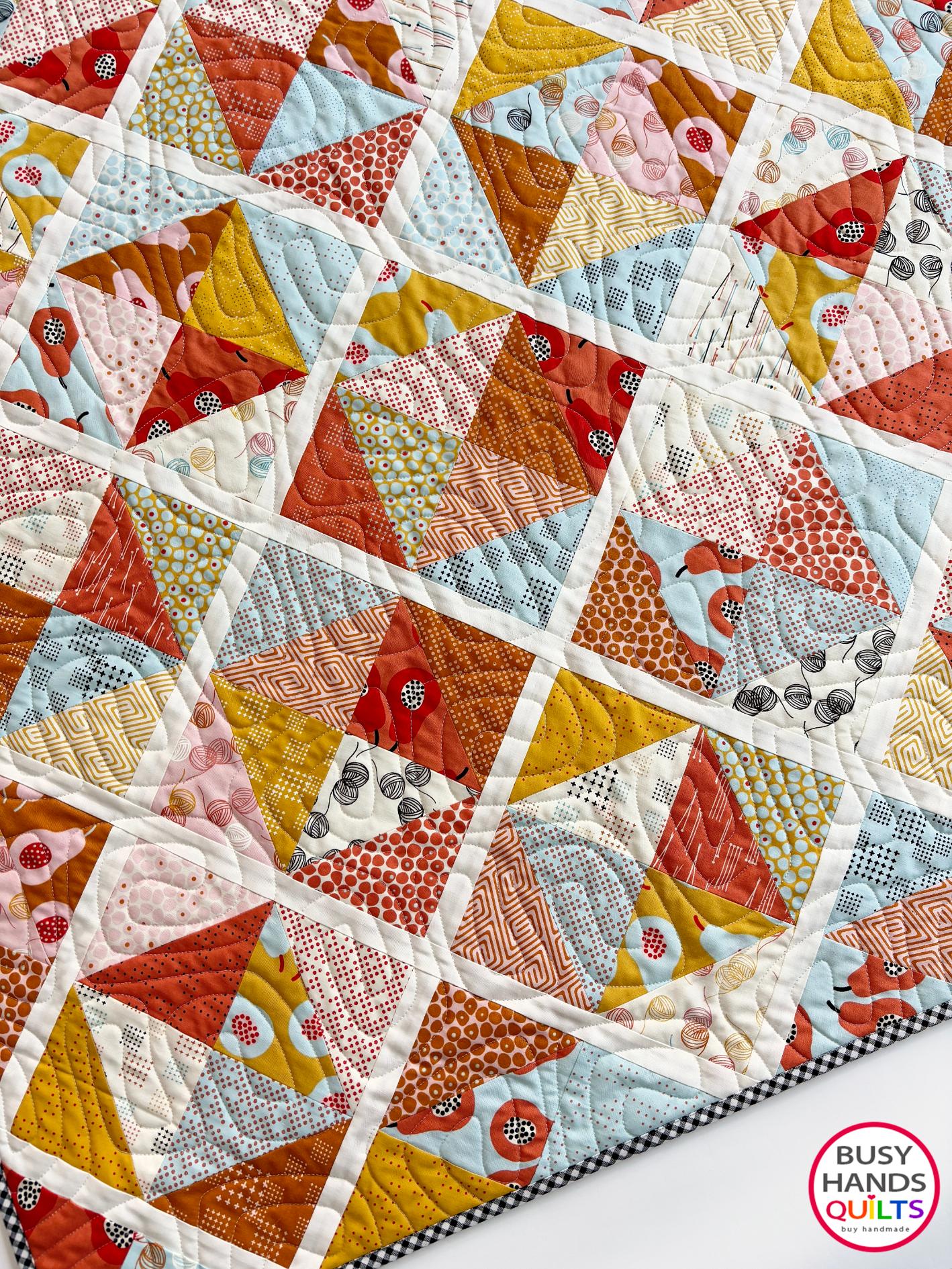 Handmade Sunshine Baby Quilt or Wall Hanging in Lazy Afternoon