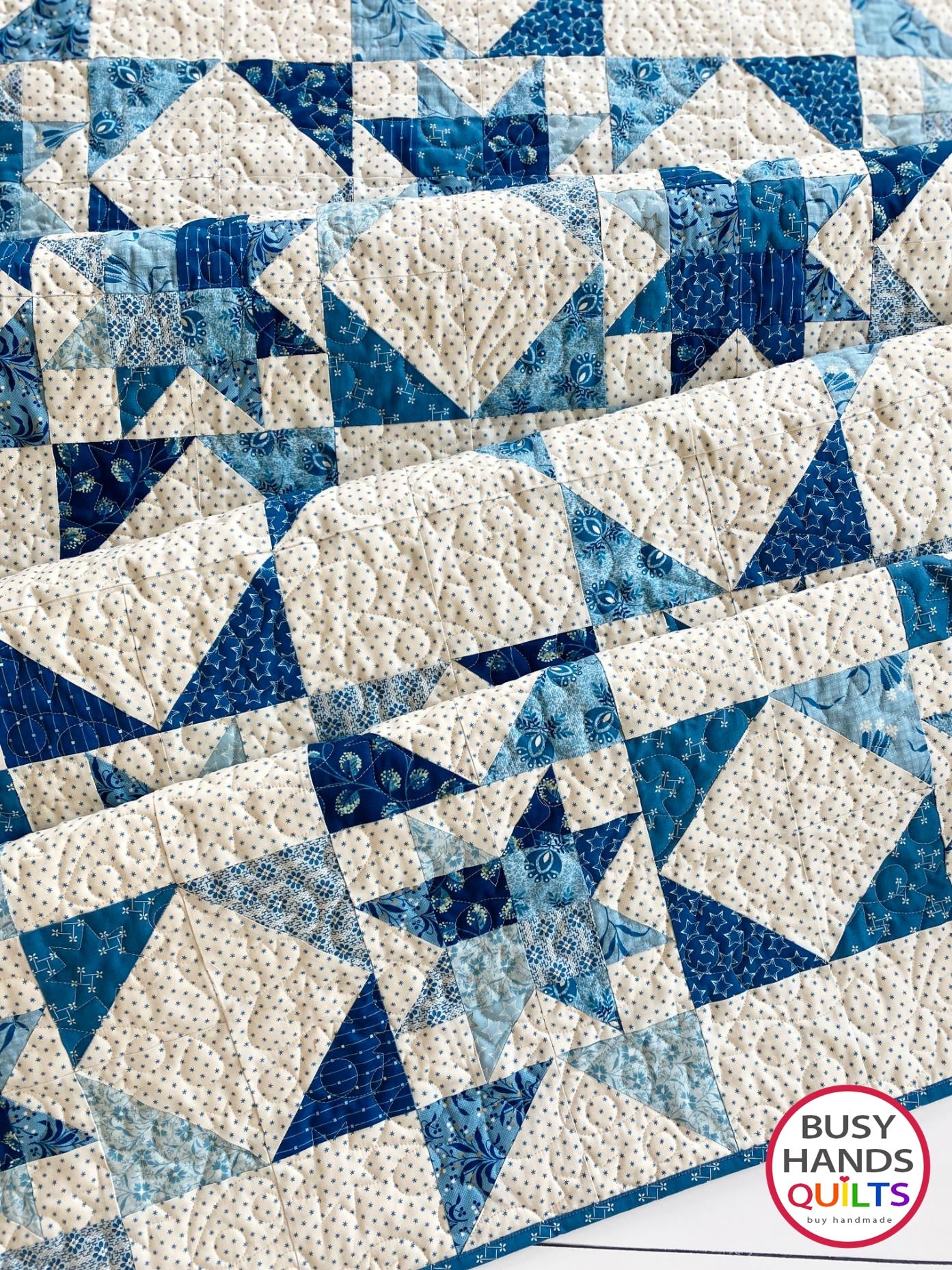 Handmade Fireworks Throw Quilt in Perfect Union