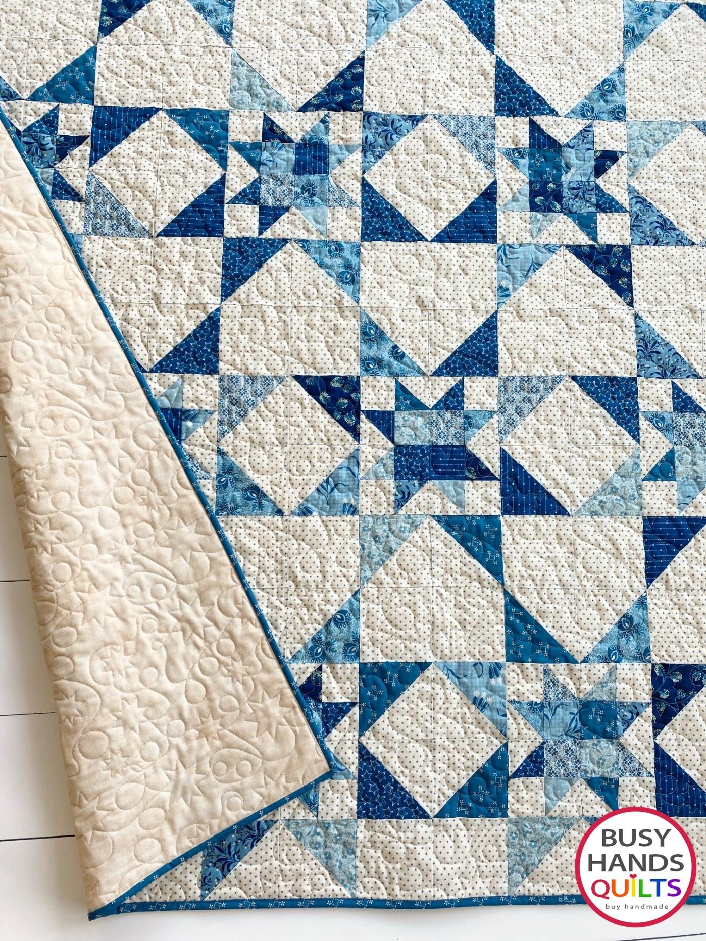 Handmade Fireworks Throw Quilt in Perfect Union