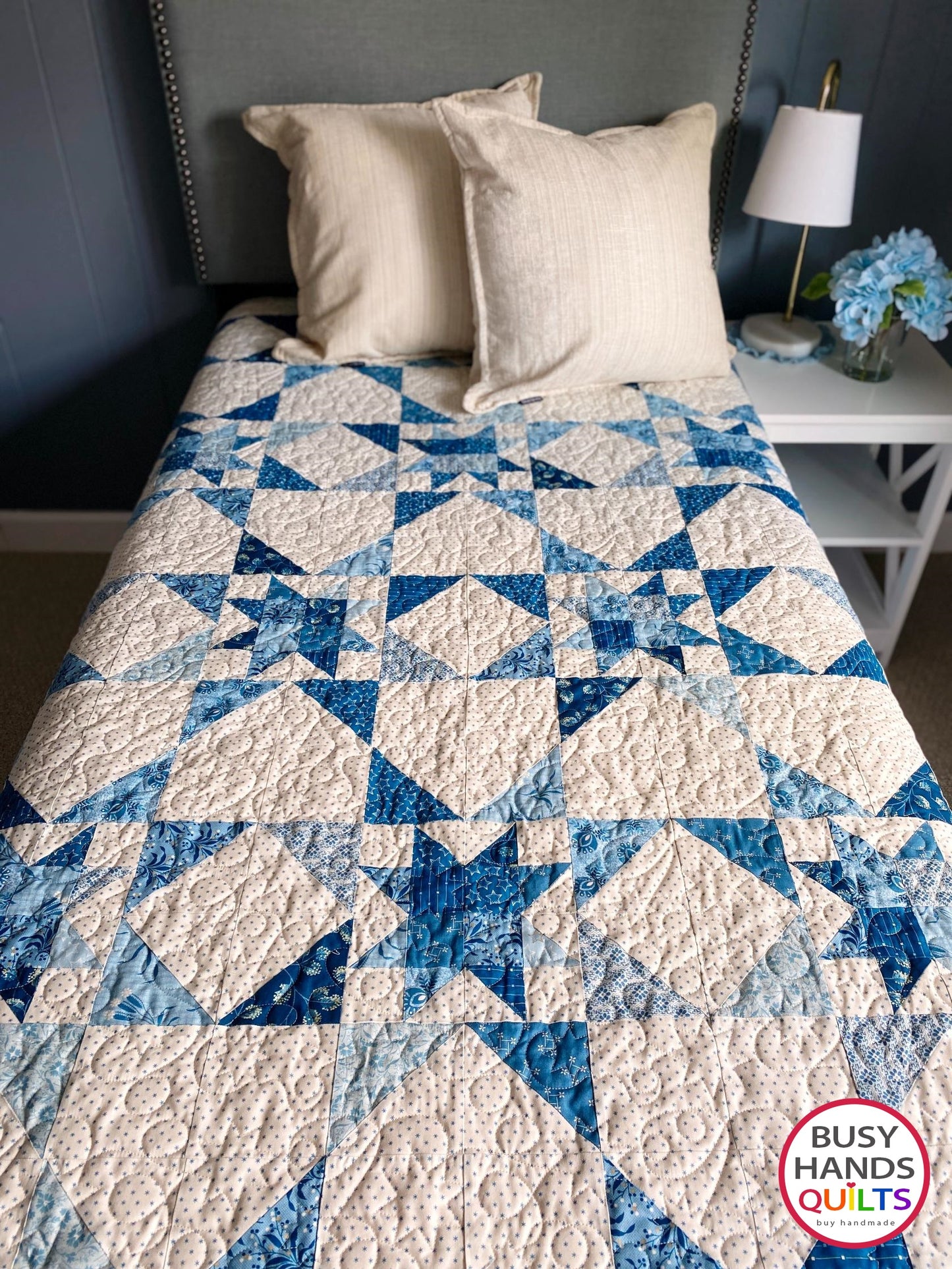 Handmade Fireworks Throw Quilt in Perfect Union