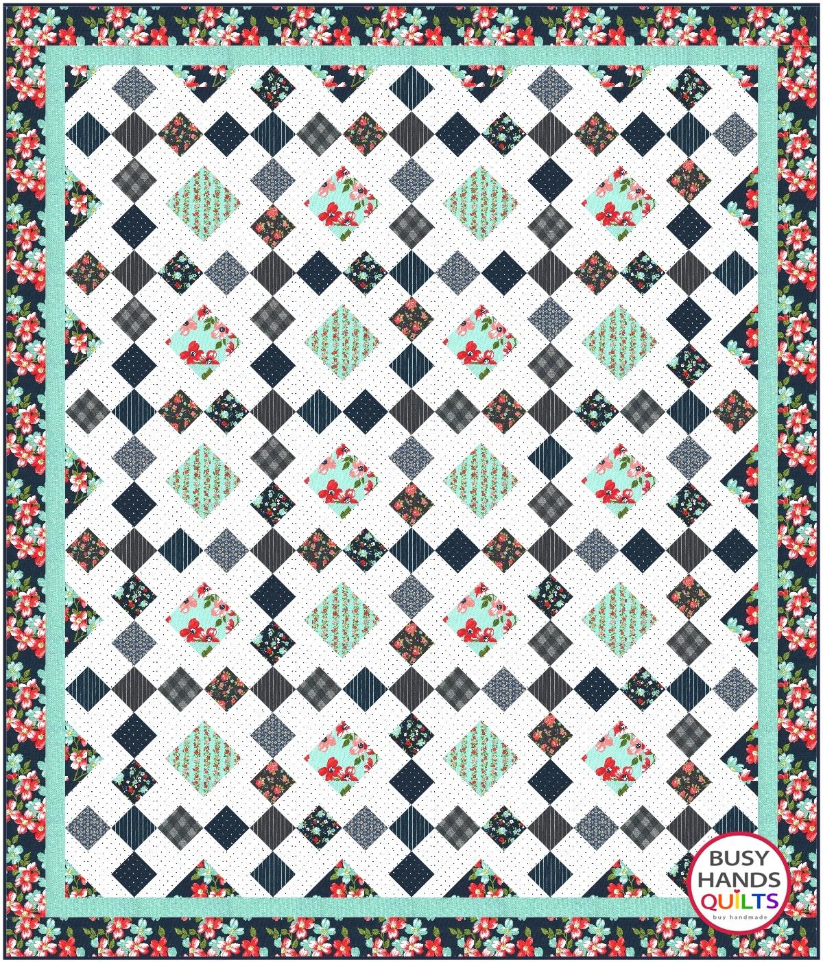 Granny's Square Patch Quilt Pattern PRINTED