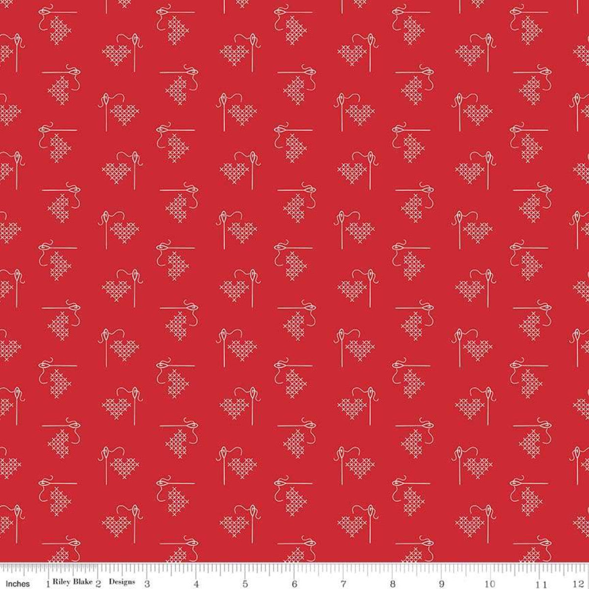 By the Half Yard - Bee Basics Heart in Red by Riley Blake C6401-RED #556