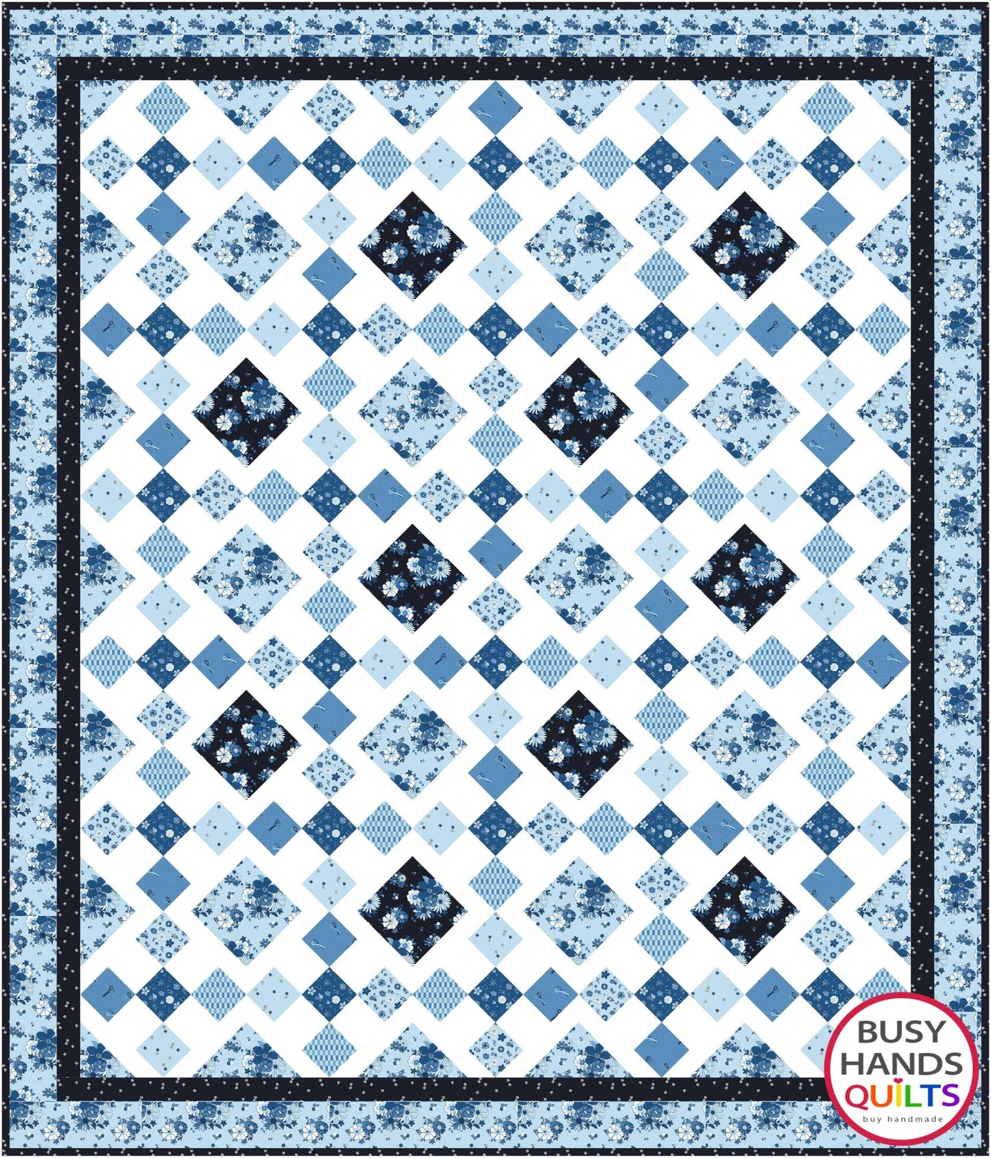 Granny's Square Patch Quilt Pattern PRINTED