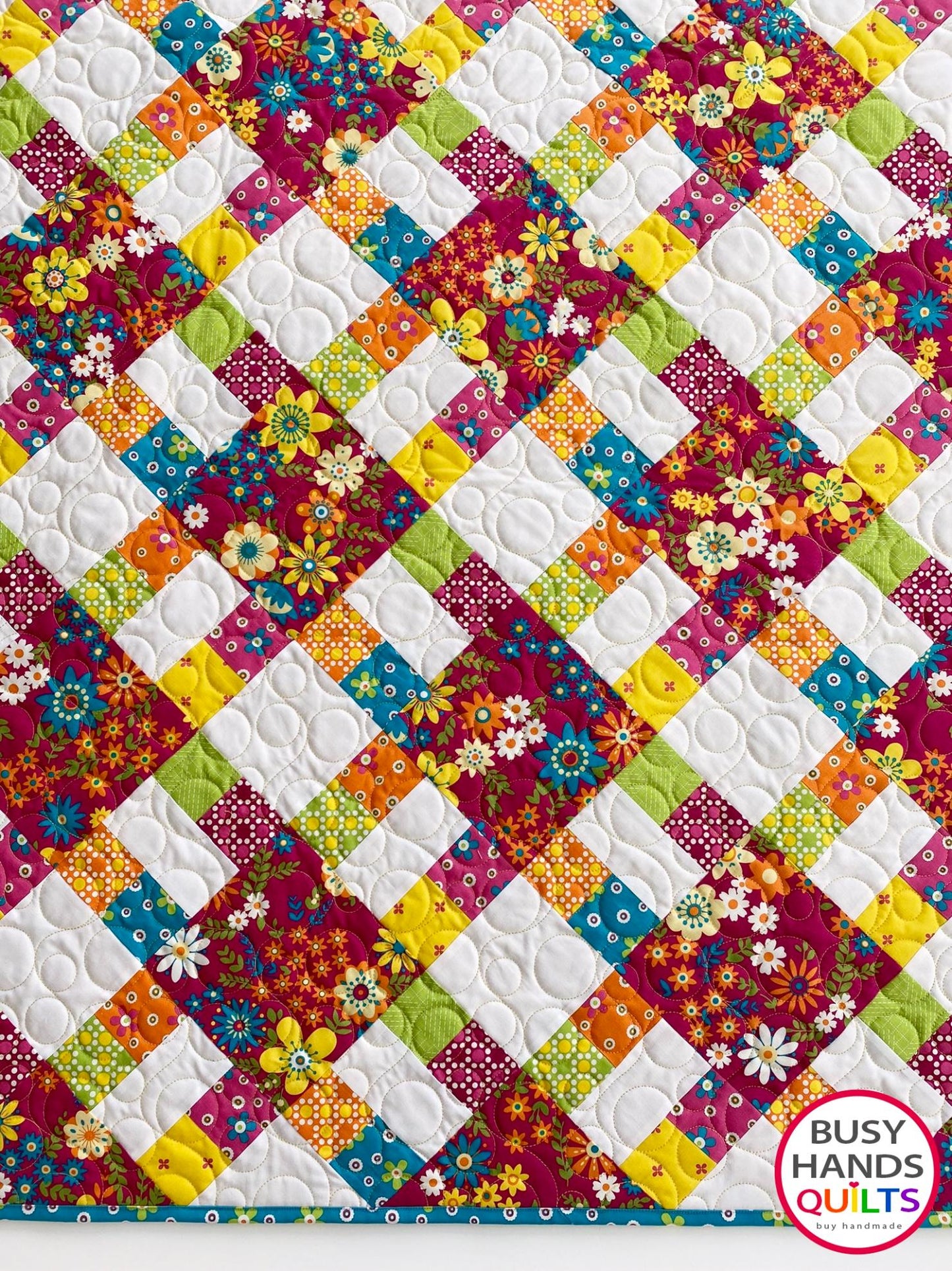 Handmade Bountiful Baby Quilt in Mini Fab