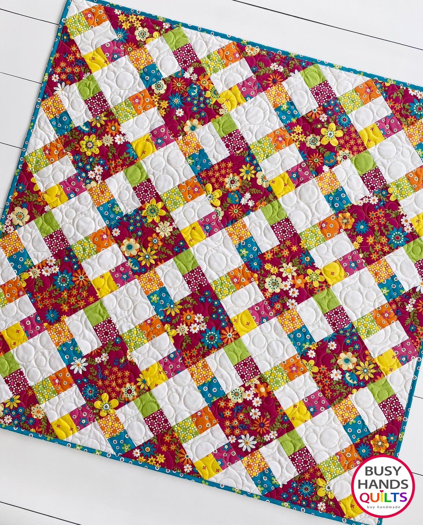 Handmade Bountiful Baby Quilt in Mini Fab