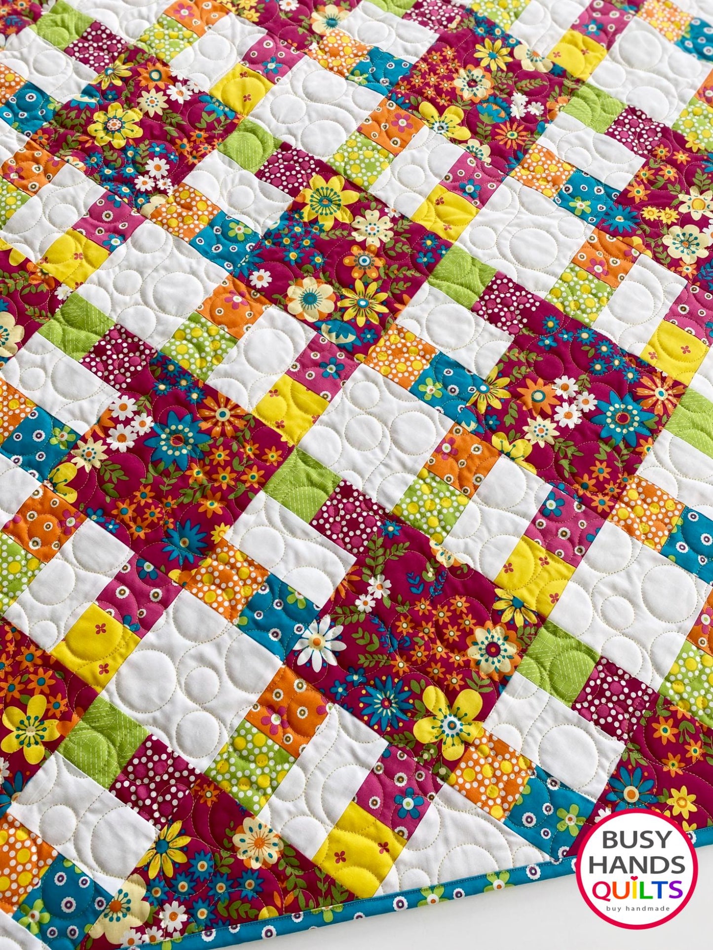 Handmade Bountiful Baby Quilt in Mini Fab