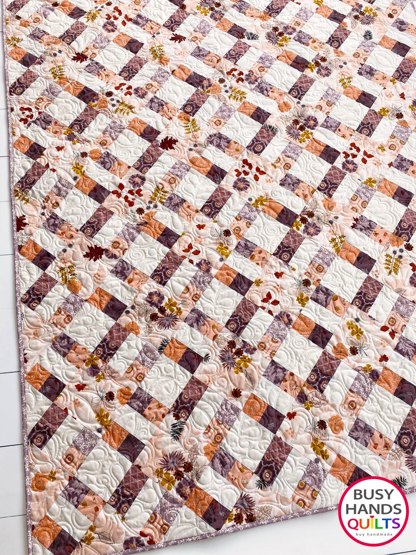 Handmade Bountiful Throw Quilt in Maple