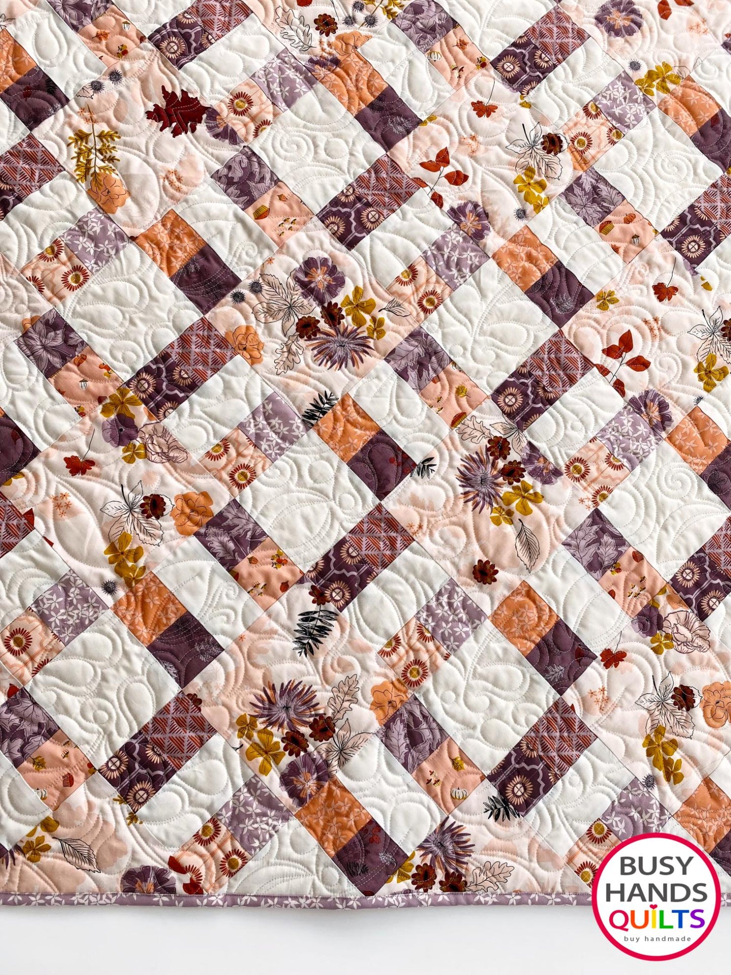 Handmade Bountiful Throw Quilt in Maple