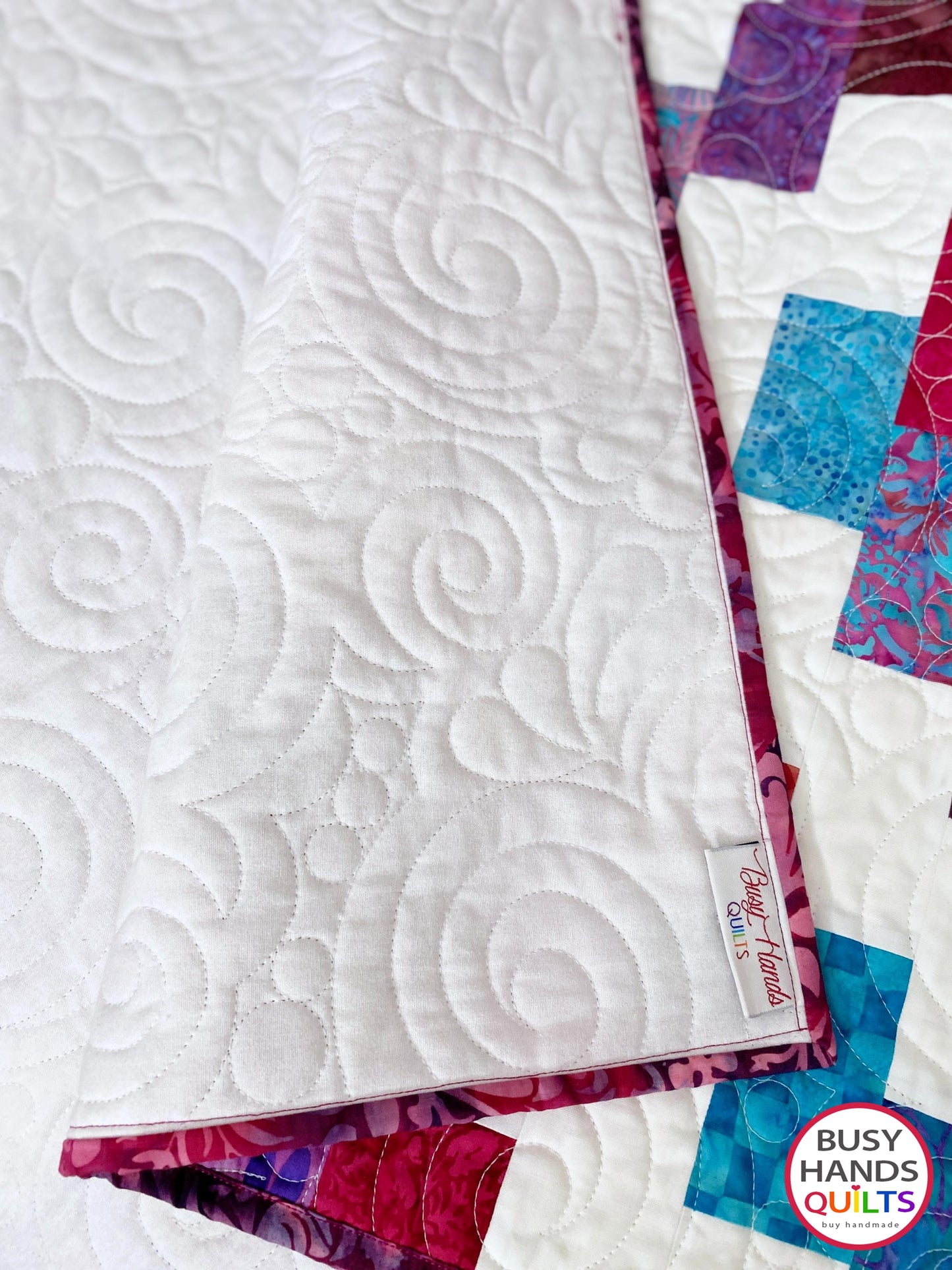 Handmade Brick Cottage Lane 2 Queen Quilt in Beautiful Batiks