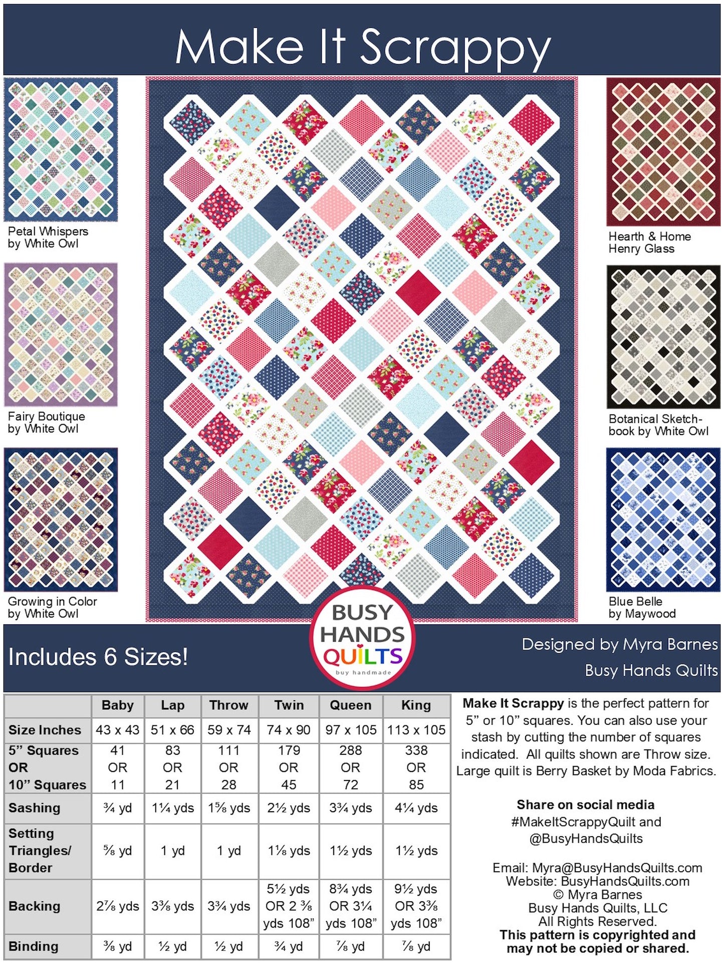 Make It Scrappy Quilt Pattern PDF DOWNLOAD