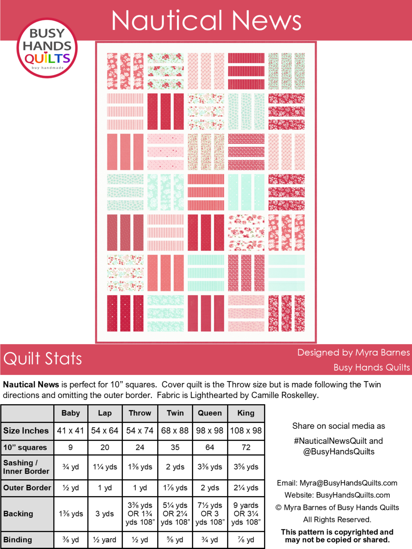 Nautical News Quilt Pattern PDF DOWNLOAD