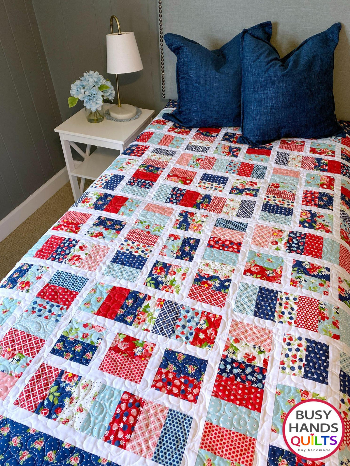 Gratitude THROW Quilt Kit in Berry Basket