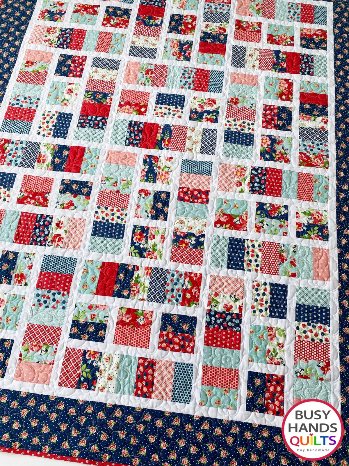 Gratitude THROW Quilt Kit in Berry Basket