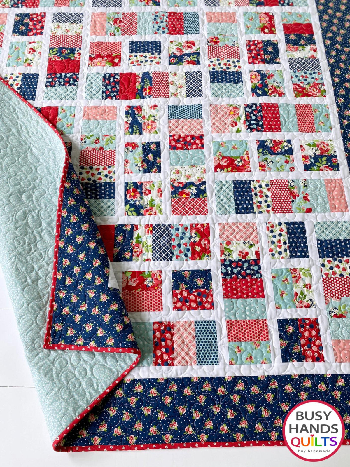 Gratitude THROW Quilt Kit in Berry Basket