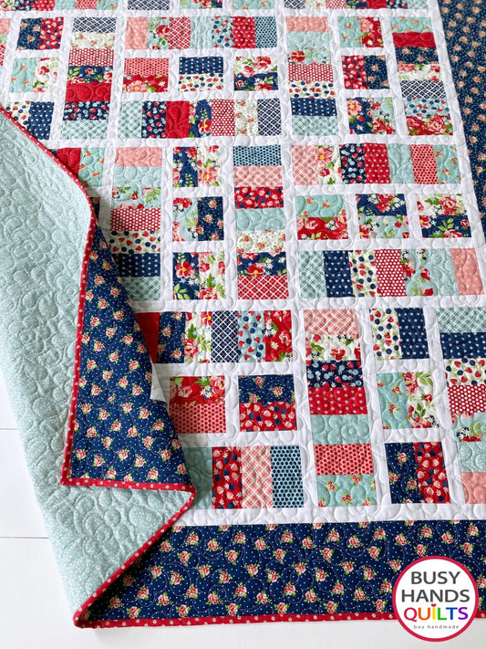 Gratitude THROW Quilt Kit in Berry Basket